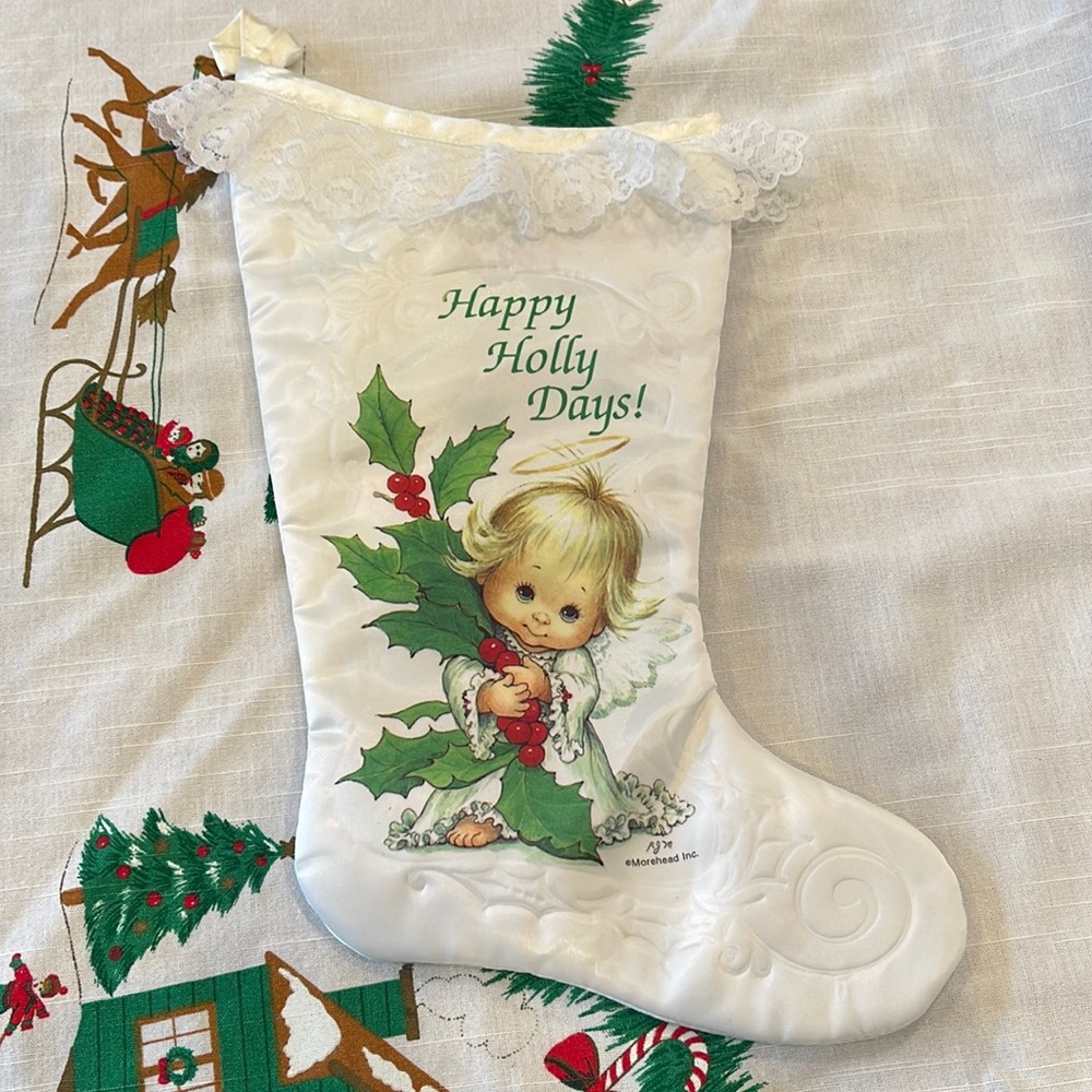 EUC Betty Morehead Angel vintage Christmas Stocking